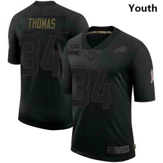Youth Buffalo Bills Thurman Thomas Black Limited 2020 Salute To Service Jersey